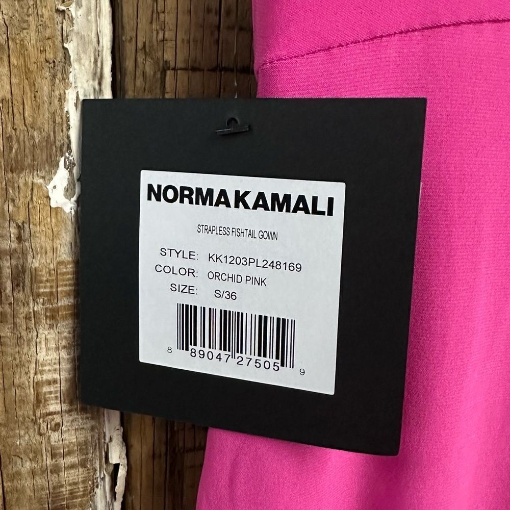Norma Kamali x REVOLVE Strapless Fishtail Gown in Orchid Strapless NWT flaw S - Picture 6 of 10